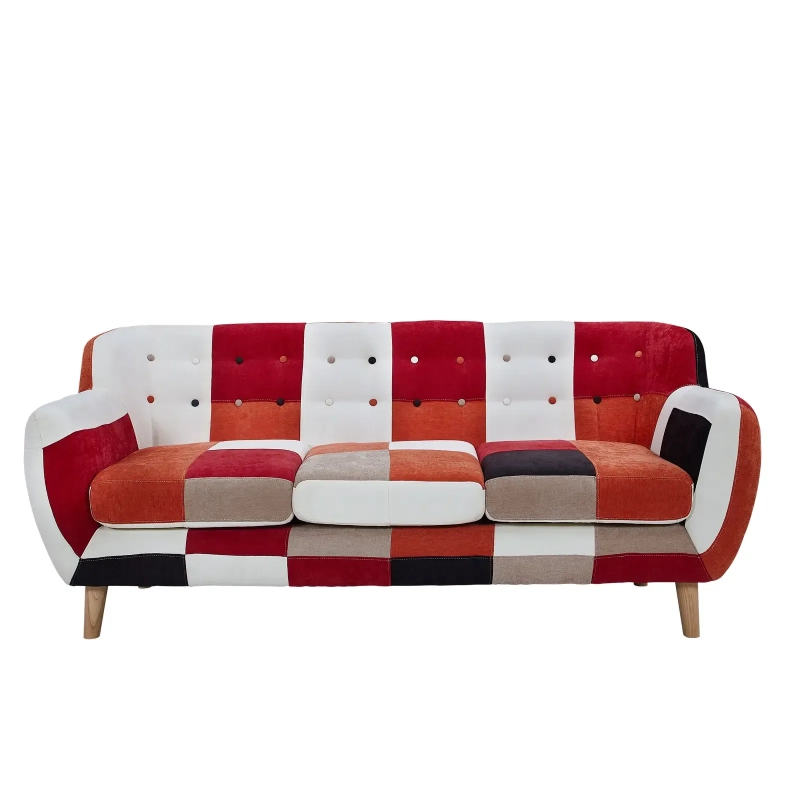 3-zitsbank met patchwork bekleding