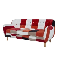 Sofa 3-osobowa z patchworkową tapicerką