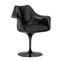 Chaise Lotus Arms All Black avec coussin en coton FURNMOD - 1