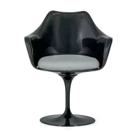 Krzesło Lotus Arms All Black z bawełnianą poduszką FURNMOD - 13