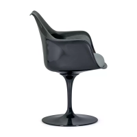 Lotus Arms All Black stoel met katoenen kussen FURNMOD - 15