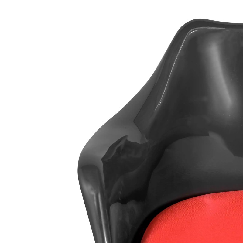 Sedia Lotus Arms All Black con cuscino in cotone FURNMOD - 21