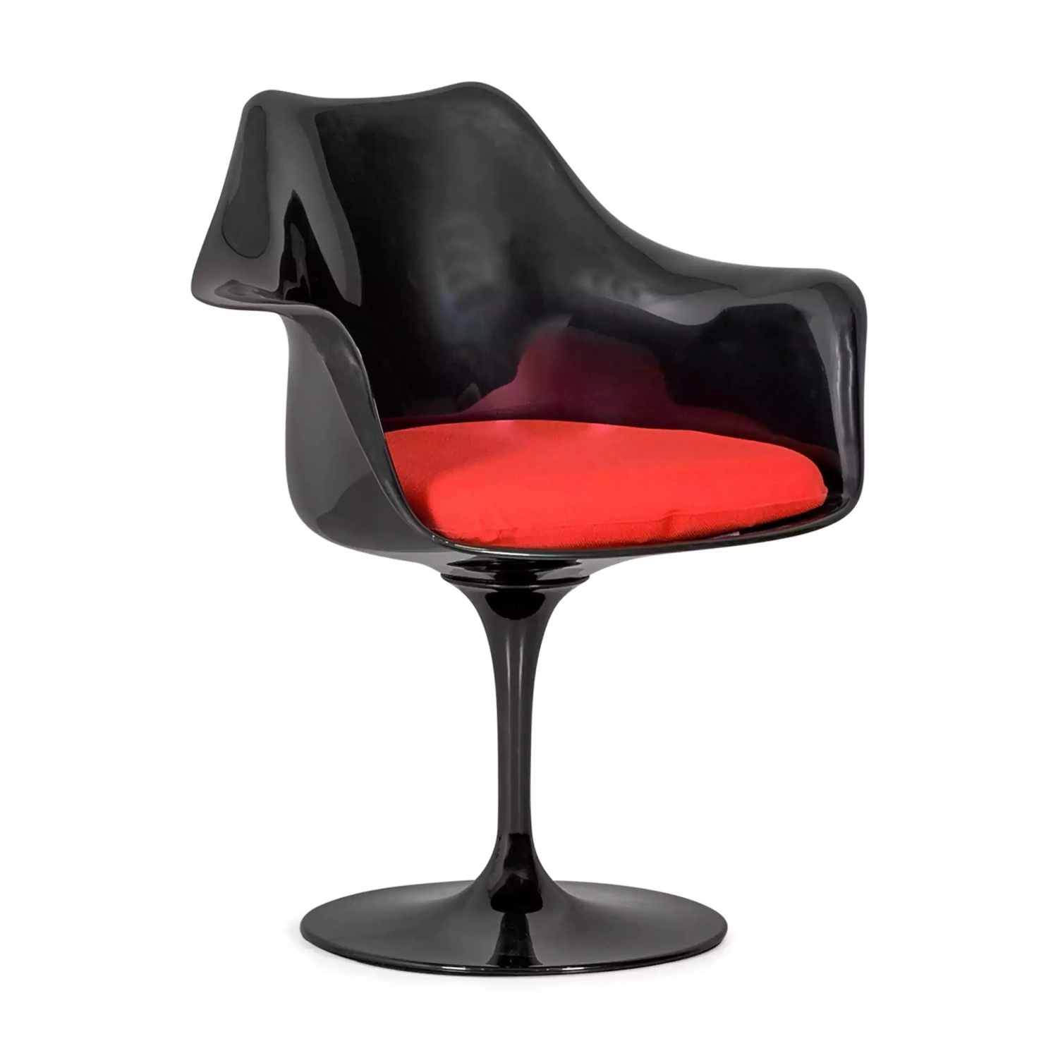 Stuhl Lotus Arms All Black mit Baumwollkissen FURNMOD - 20