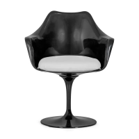 Chaise Lotus Arms All Black avec coussin en coton FURNMOD - 33