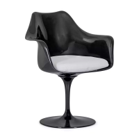 Cadeira Lotus Arms All Black com almofada de algodão FURNMOD - 31