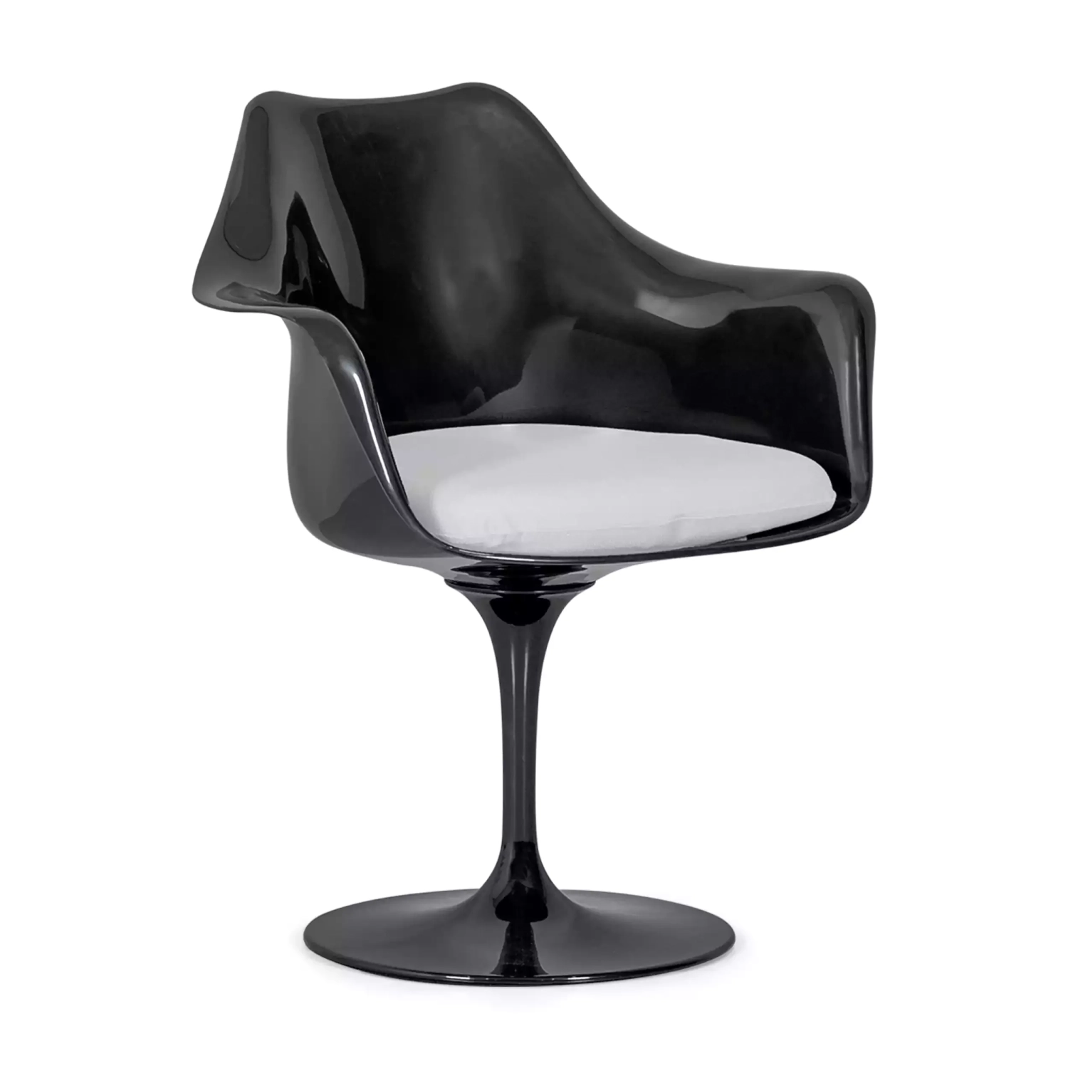 Sedia Lotus Arms All Black con cuscino in cotone FURNMOD - 31