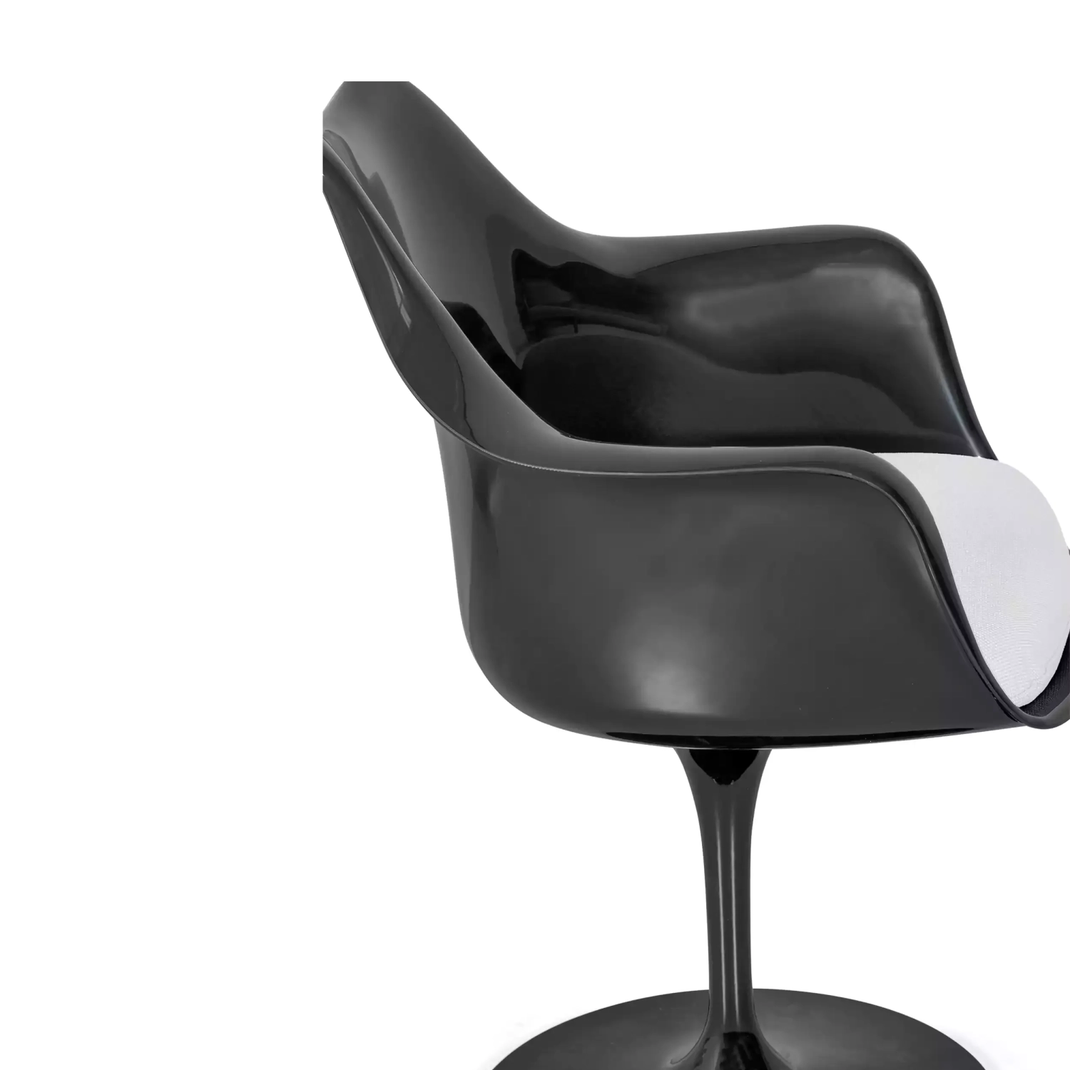 Stuhl Lotus Arms All Black mit Baumwollkissen FURNMOD - 38