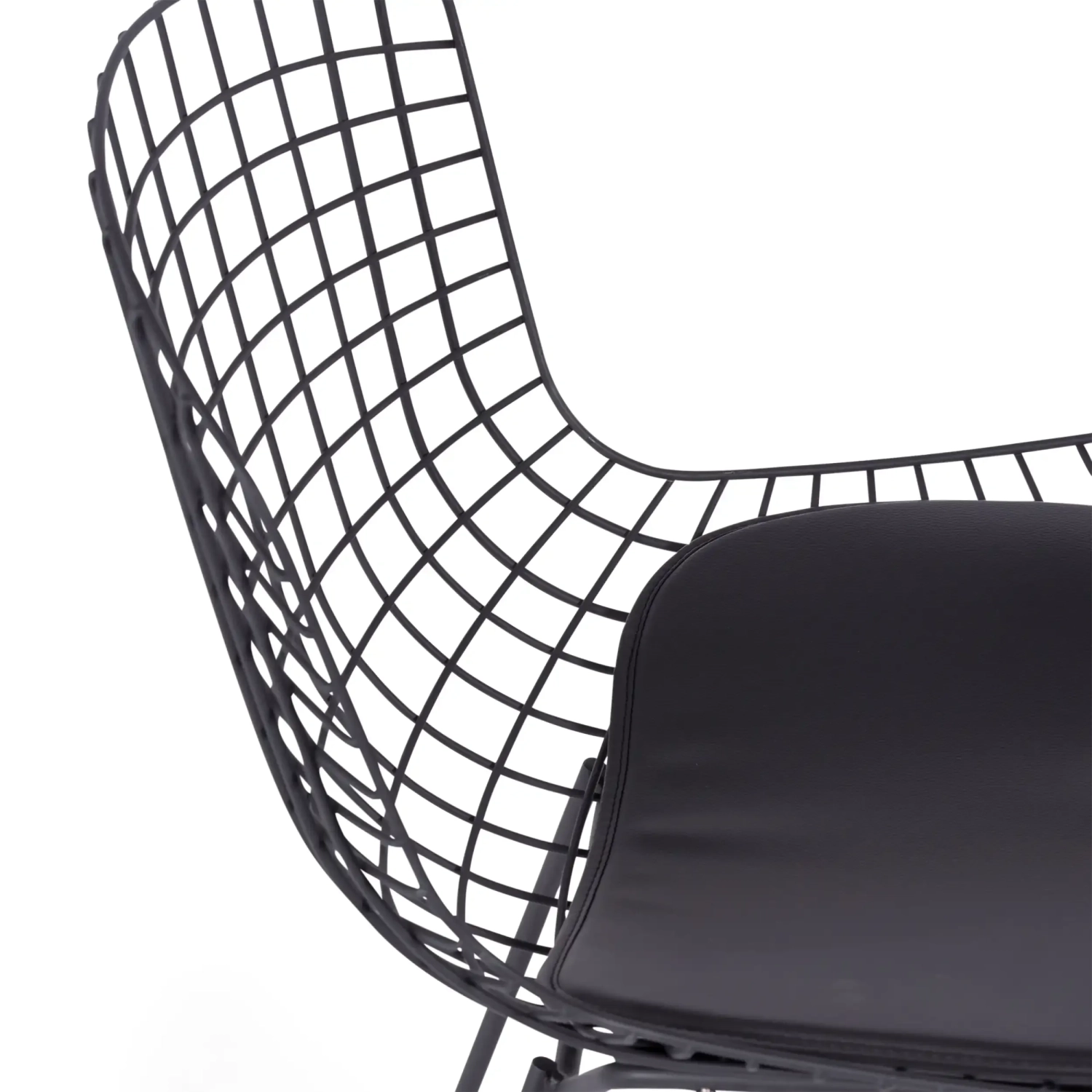 Replika krzesła Bertoia z czarnej stali - Metalowe krzesła - MuebleDesign