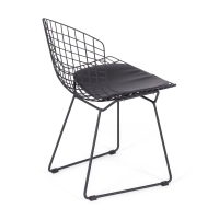 Replika krzesła Bertoia z czarnej stali - Metalowe krzesła - MuebleDesign