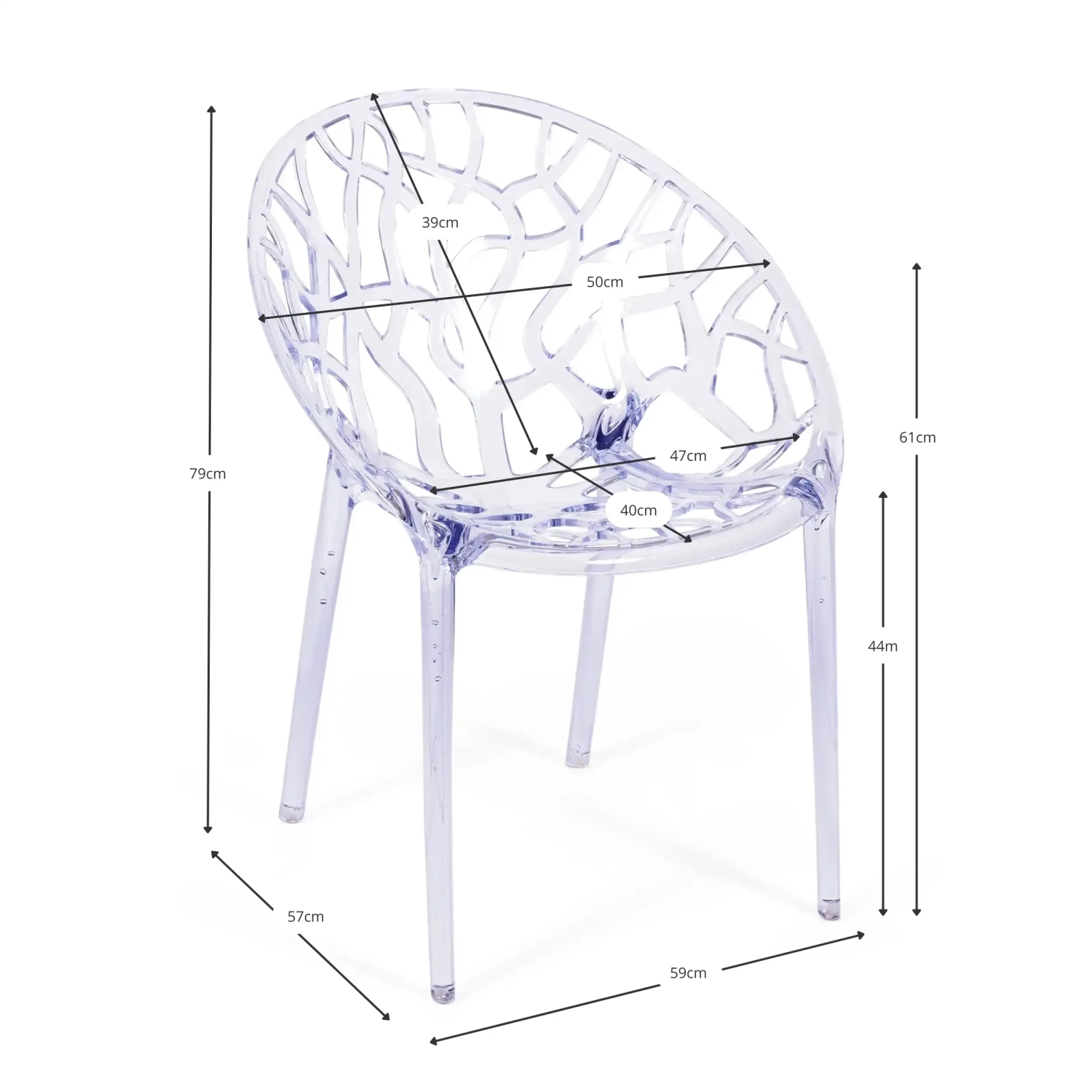 Replica Stoel Chrystal Transparant - Tuinstoelen - Tuinstoelen Mobelarium