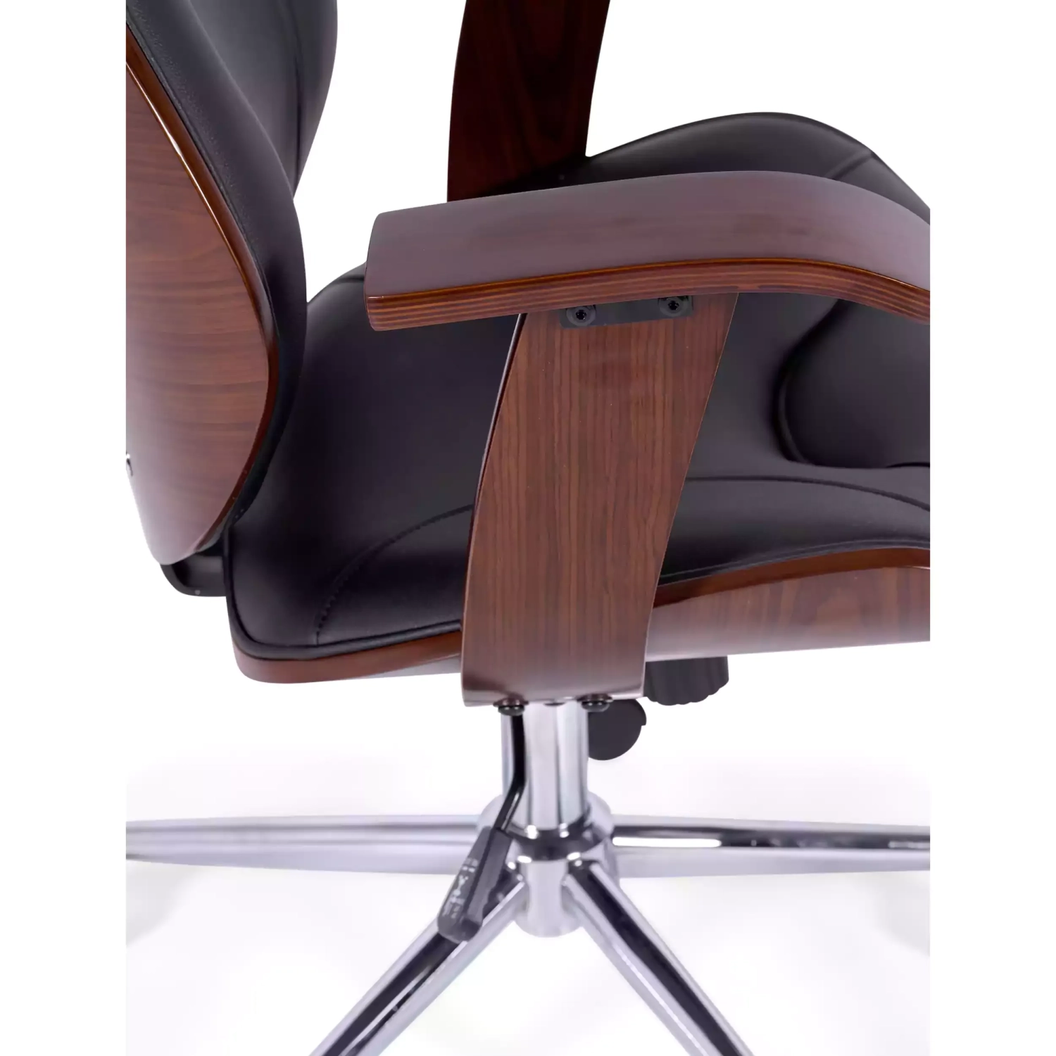 Cambridge office chair in maple wood-Leatherette chairs-Mueble design