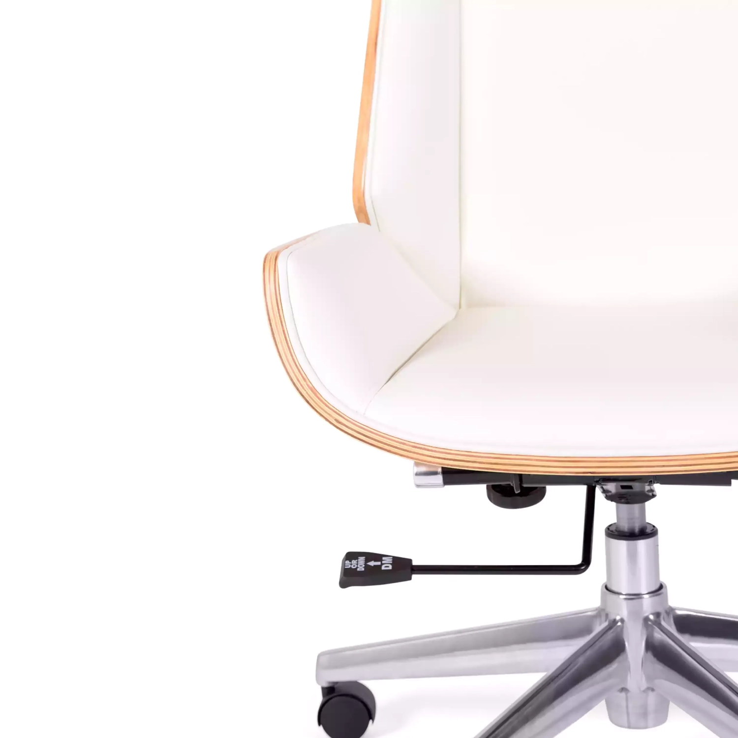 Nordic Highback kontorsstol i lönn och vitt ekoläder - Mobelarium