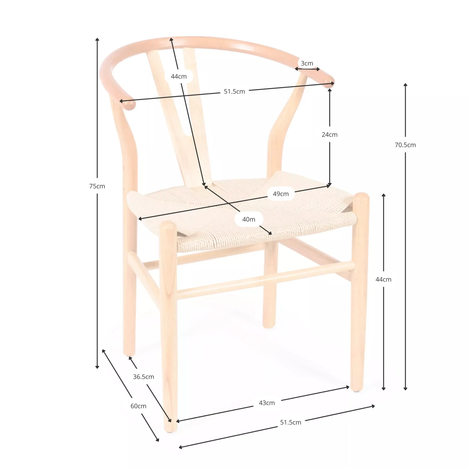 Cadeira Inspiration Wishbone CH24 - Cadeiras de madeira - estilo nórdico