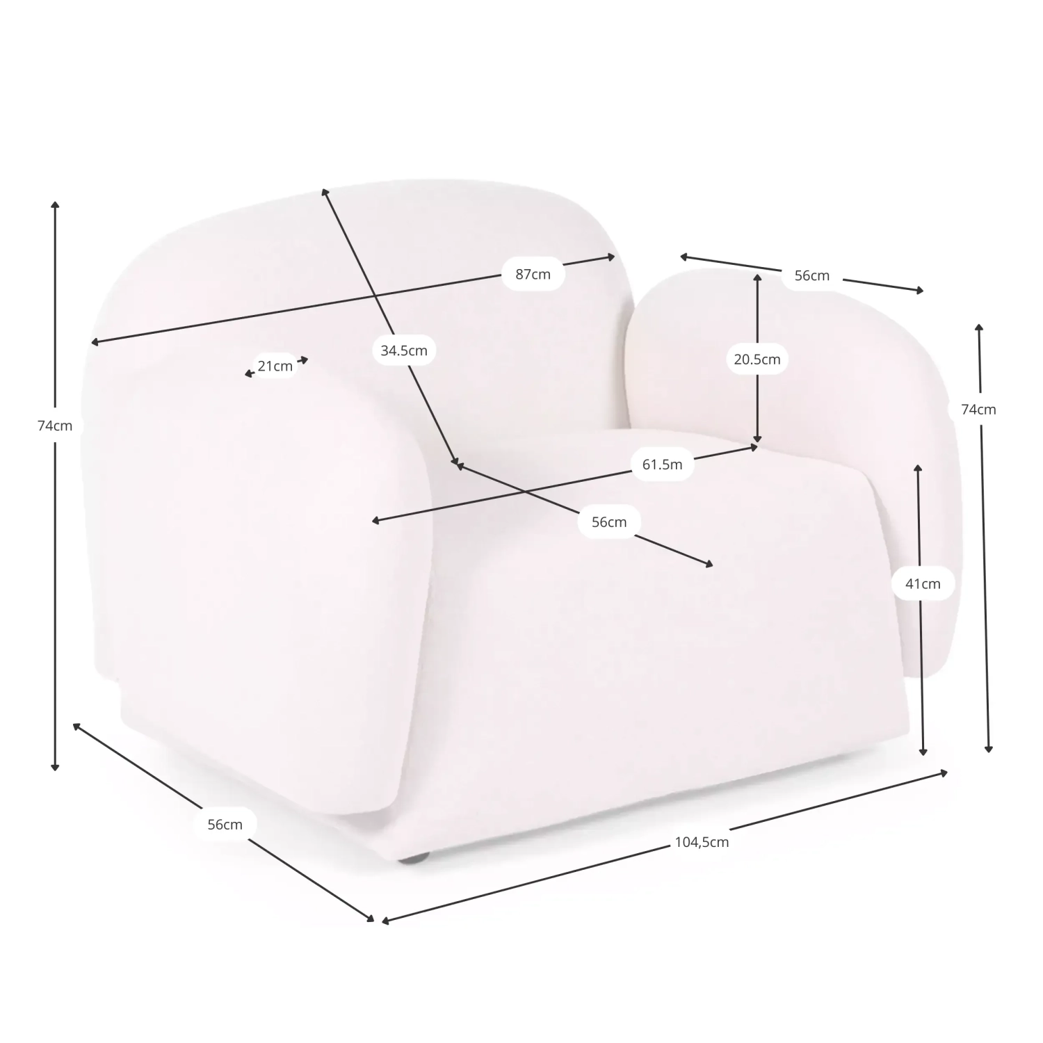 Nest 1-zits design fauteuil - Wrap-around ontwerp - Mobelarium