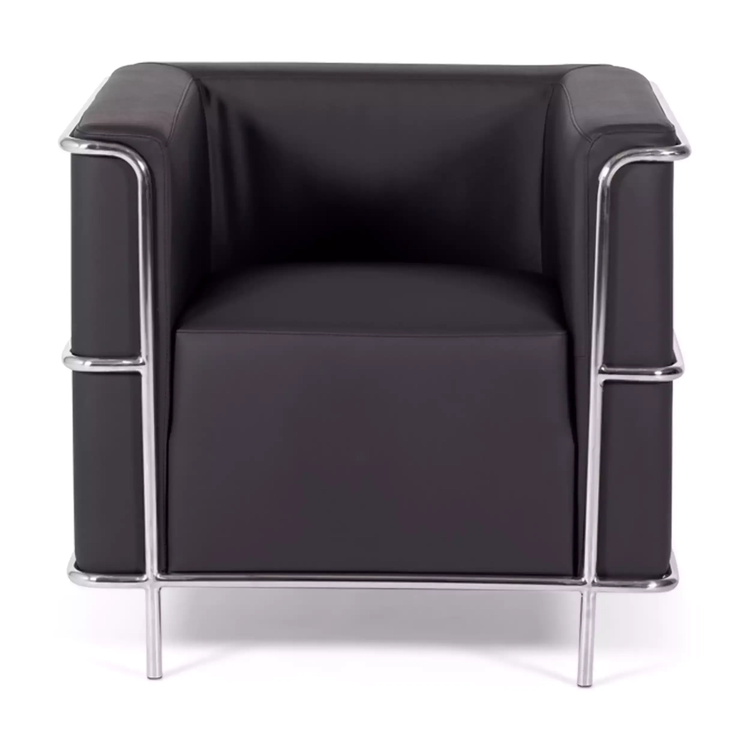 Torino 1-sitziges modernes Sofa aus Leder und verchromtem Stahl - Mobelarium