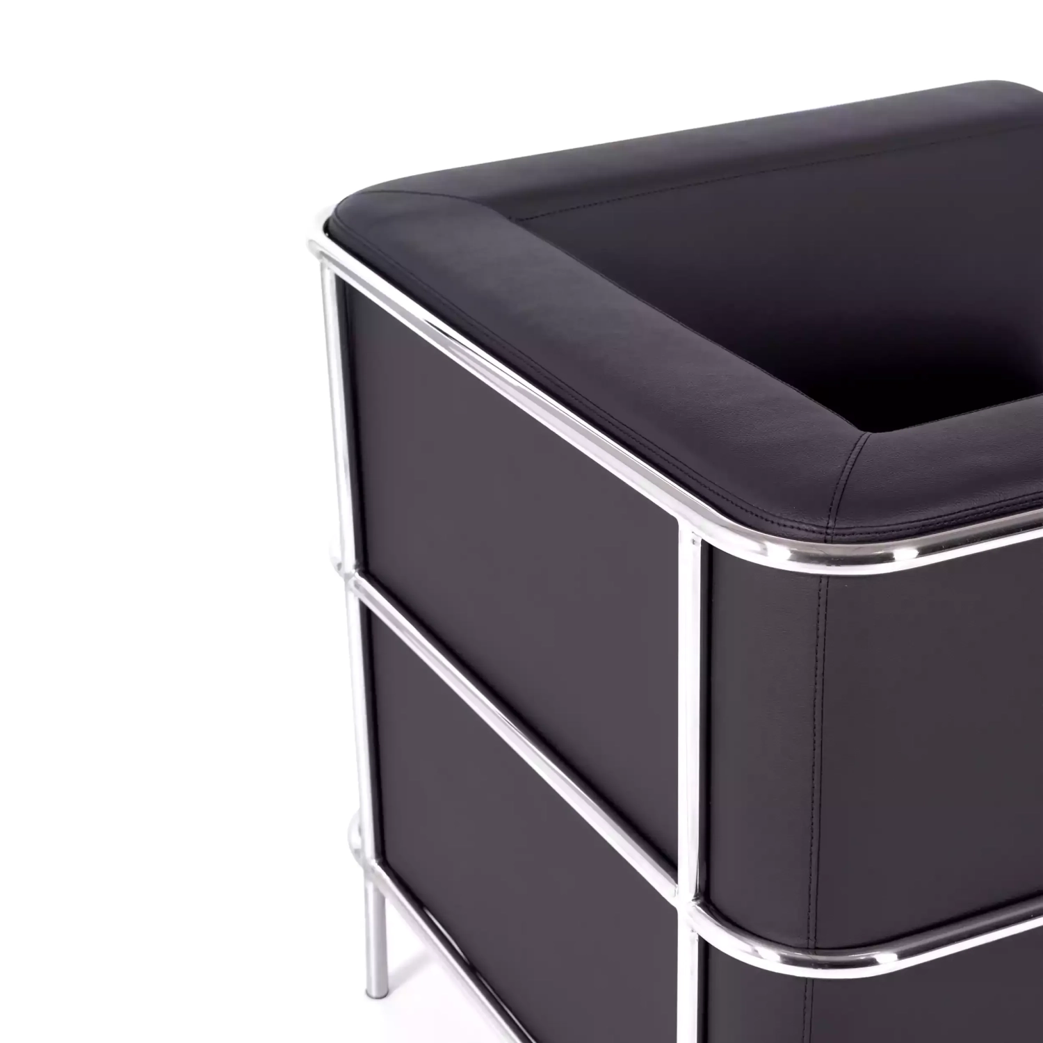 Torino 1-sitziges modernes Sofa aus Leder und verchromtem Stahl - Mobelarium