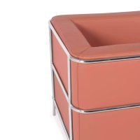 Torino 1-sitziges modernes Sofa aus Leder und verchromtem Stahl - Mobelarium