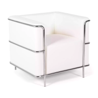 Torino 1-sitsig modern soffa i läder och förkromat stål - Mobelarium