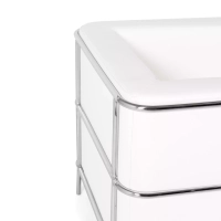 Torino 1-sitsig modern soffa i läder och förkromat stål - Mobelarium