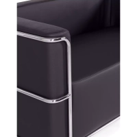 2-osobowa sofa Torino z ekoskóry i chromowanej stali 🛋️ - Mobelarium