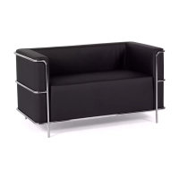 Torino 2 seater sofa in eco-leather and chromed steel 🛋️ - Mueble Design