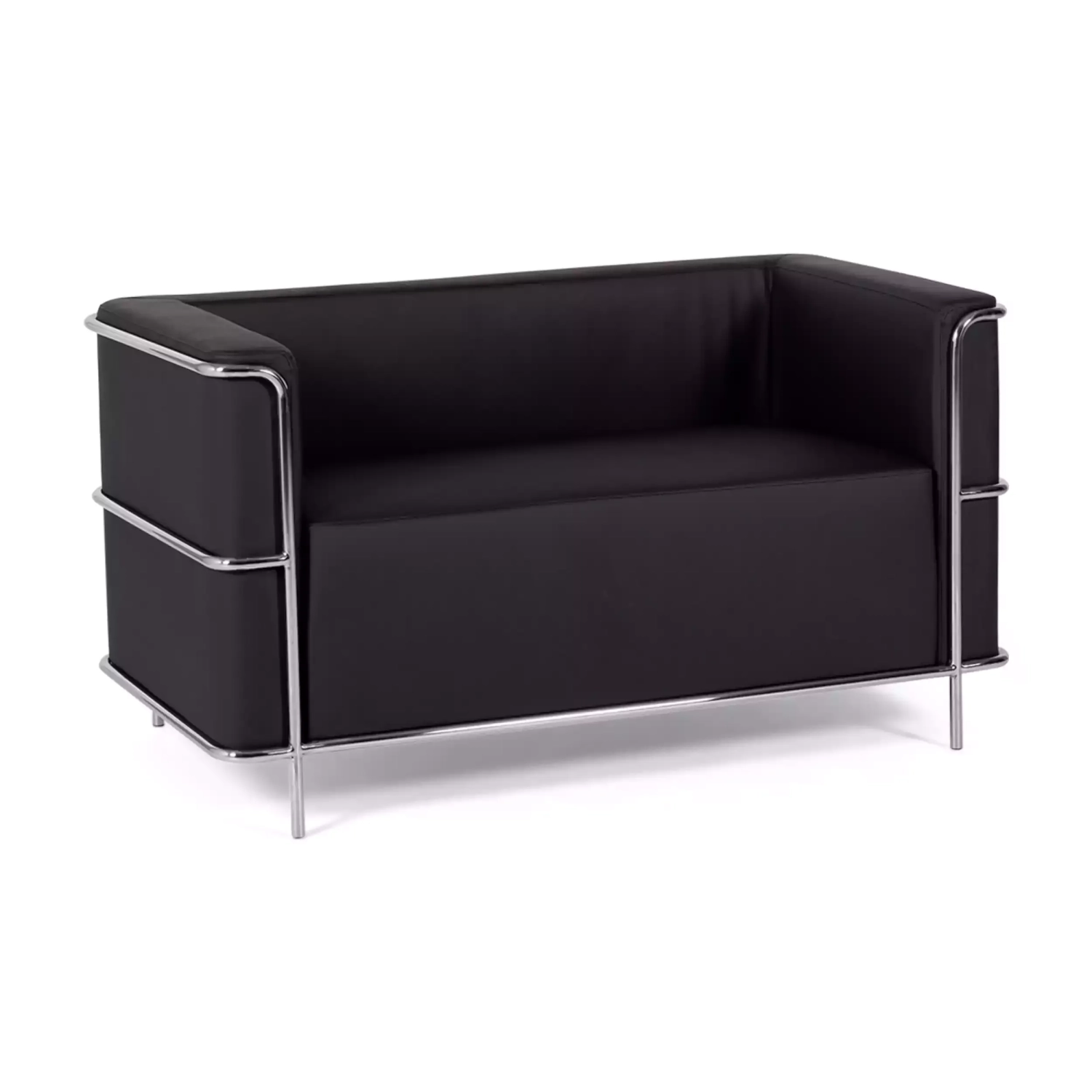2-Sitzer-Sofa Torino aus Ökoleder und verchromtem Stahl 🛋️ - Mobelarium