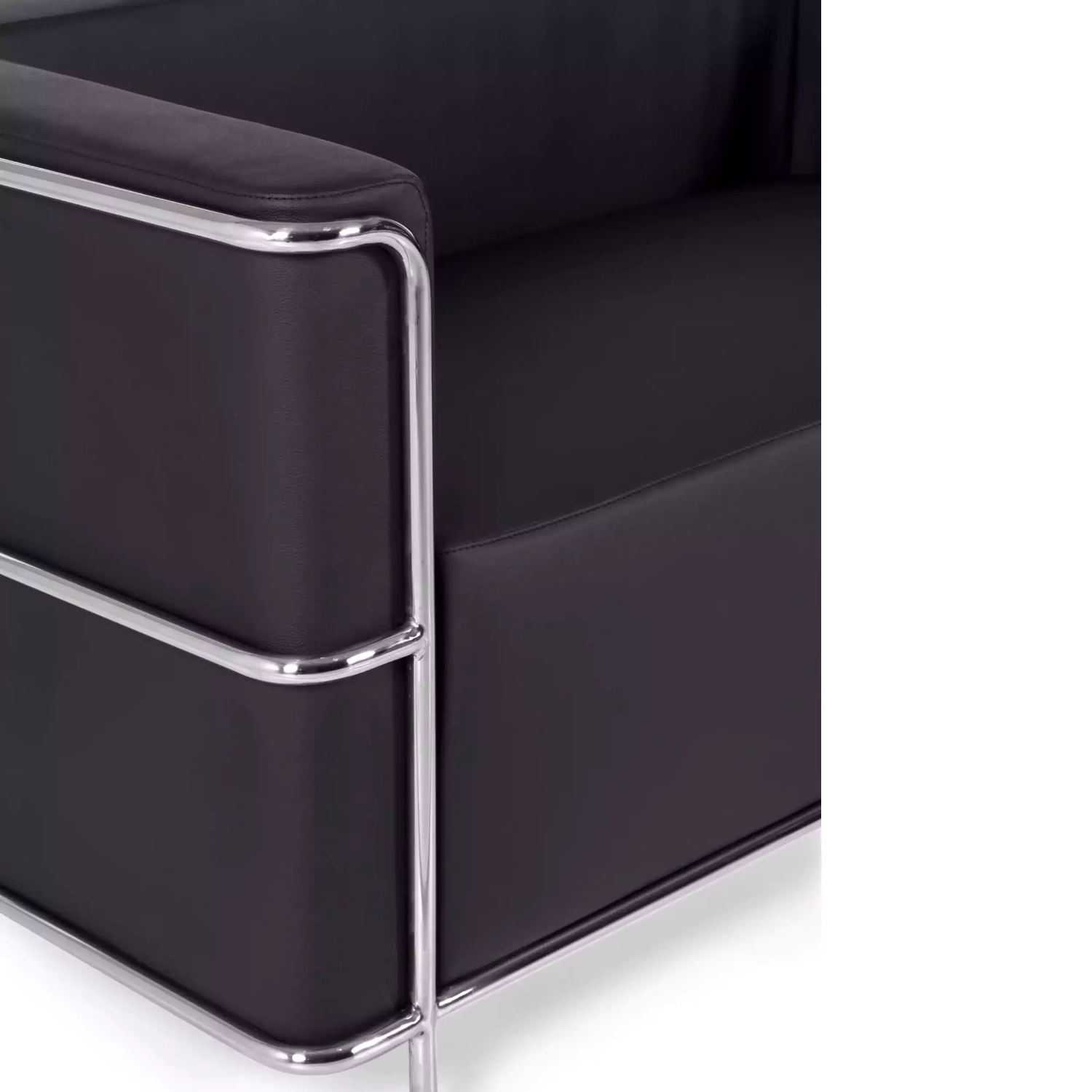 2-osobowa sofa Torino z ekoskóry i chromowanej stali 🛋️ - Mobelarium