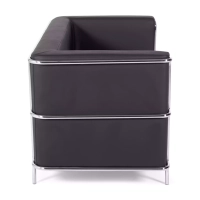 2-osobowa sofa Torino z ekoskóry i chromowanej stali 🛋️ - Mobelarium