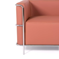 Torino 2-sitssoffa i ekoläder och förkromat stål 🛋️ - Mobelarium