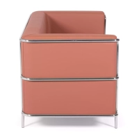 Torino 2-zitsbank van ecoleder en verchroomd staal 🛋️ - Mobelarium