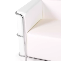 Torino 2-sitssoffa i ekoläder och förkromat stål 🛋️ - Mobelarium