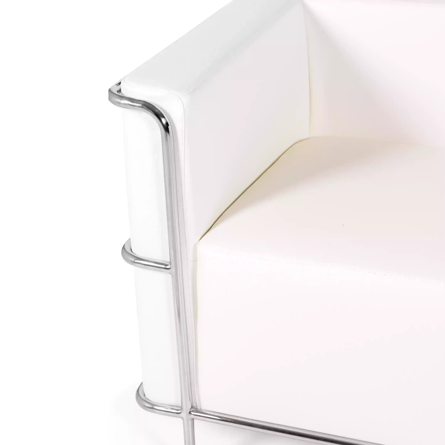 2-osobowa sofa Torino z ekoskóry i chromowanej stali 🛋️ - Mobelarium
