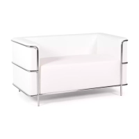 Torino 2-sitssoffa i ekoläder och förkromat stål 🛋️ - Mobelarium
