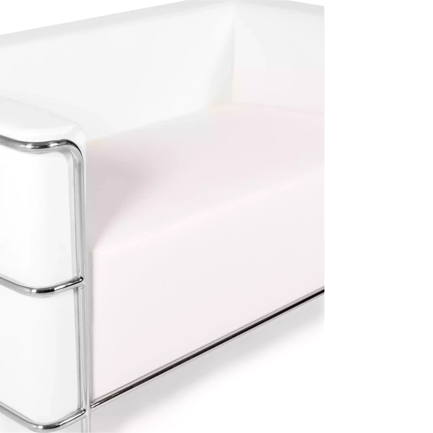 Torino 2-zitsbank van ecoleder en verchroomd staal 🛋️ - Mobelarium