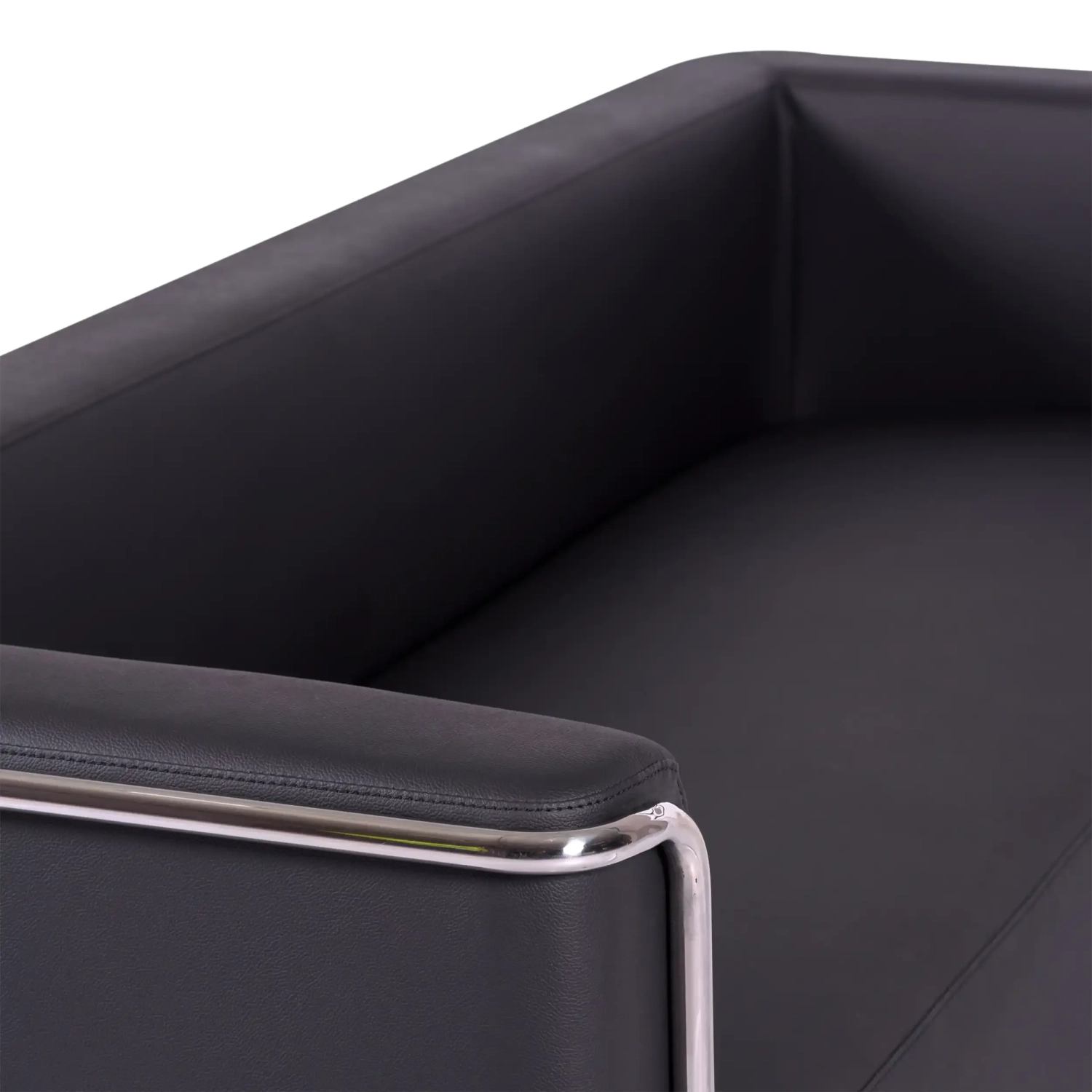 Sofá Torino 3 plazas en polipiel y acero cromado - Mueble Design
