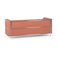 Sofa 3-osobowa Torino z ekoskóry i chromowanej stali - Mobelarium