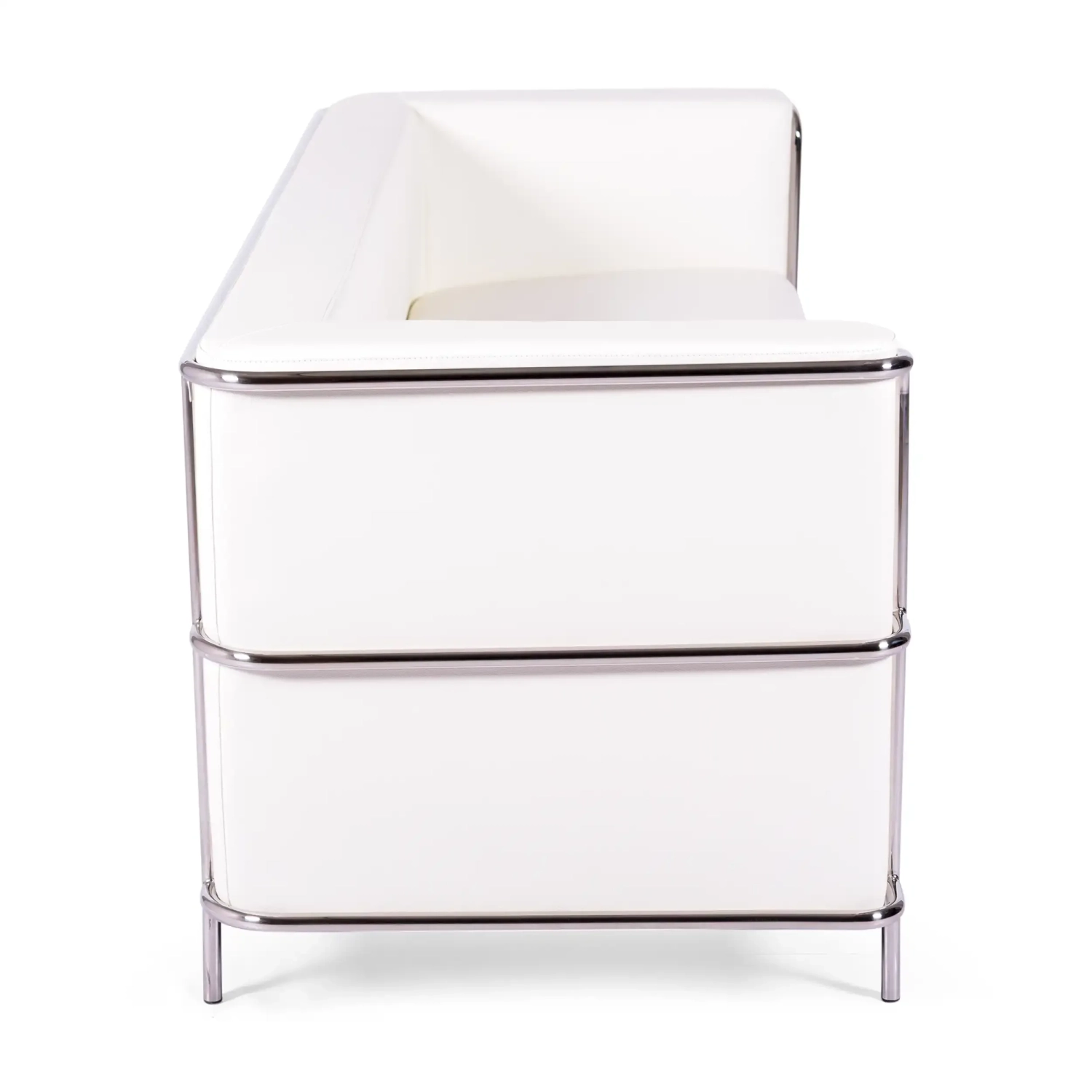 Torino 3 seater sofa in eco-leather and chromed steel - Mueble Design