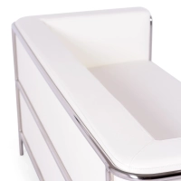 Sofá Torino de 3 lugares em couro ecológico e aço cromado - Mueble Design