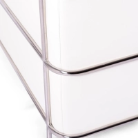 Sofá Torino de 3 lugares em couro ecológico e aço cromado - Mueble Design
