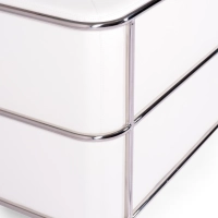 Sofá Torino de 3 lugares em couro ecológico e aço cromado - Mueble Design