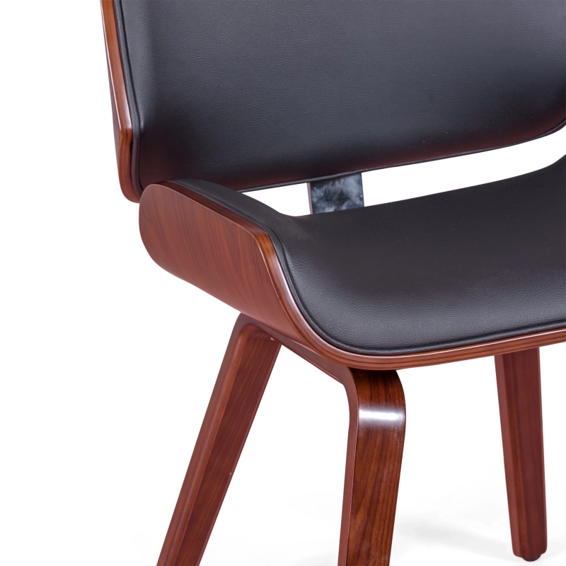 Stol Nordic i valnöt och svart konstläder | Elegant skandinavisk design