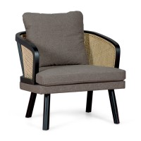 Sillón Leeds de Ratán Natural y Cojín de Algodón | Estilo Vintage Nórdico