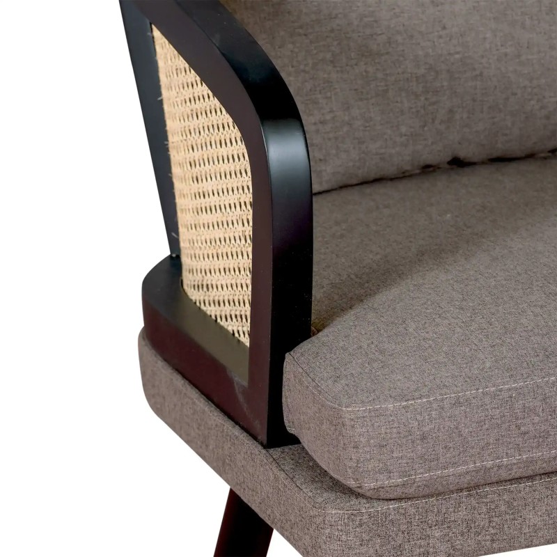 Leeds Natural rottinki nojatuoli puuvilla tyyny : Vintage Style Skandinaavinen