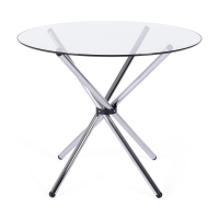 Round Glass Table 80 cm | Modern Design for Kitchen and Dining Room