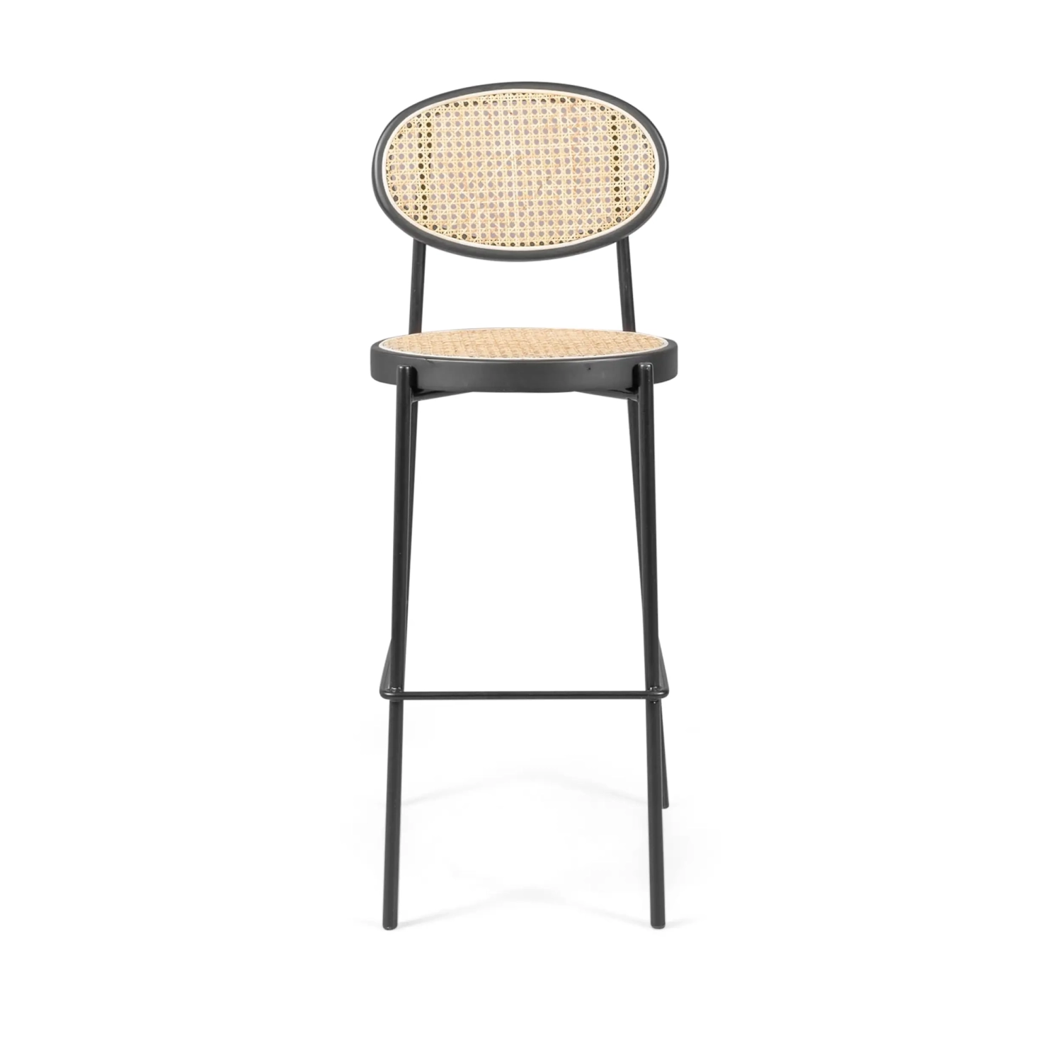Barstol Vintage Preston 75 cm | Naturrotting och svart ram