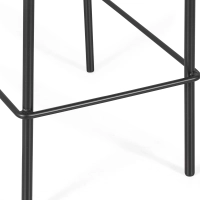 Tamborete Vintage Preston 75 cm | Rattan natural e moldura preta