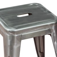 Hocker Metallisch Bistro 45 cm | Industrieller Stil Stapelbar