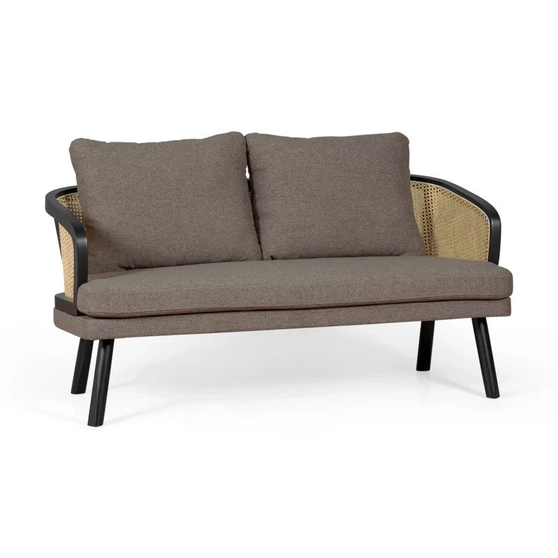 Loveseat 2-Sitzer Sofa Leeds aus natürlichem Rattan | Vintage Style Skandinavisch