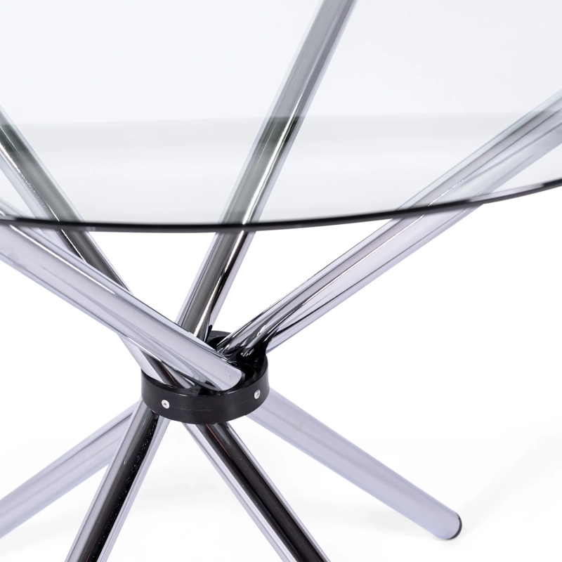 Round Glass Table 80 cm | Modern Design for Kitchen and Dining Room