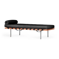Réplica cama de día Barcelona Daybed en piel negra